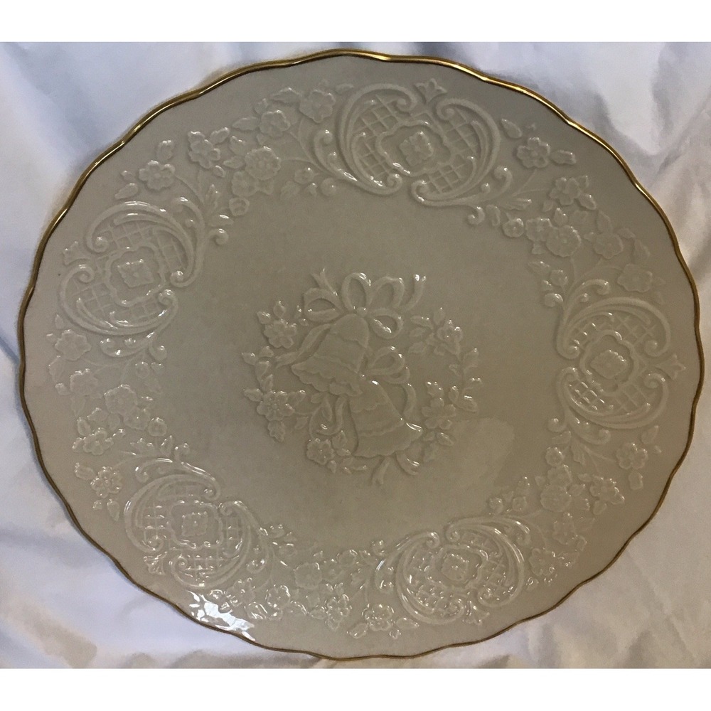 Vintage Lenox China Marriage‎ Wedding Anniversary Gift Bells and Flowers Plate